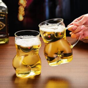 650ml thickened borosilicate glass beer glass with handle, ergonomic design