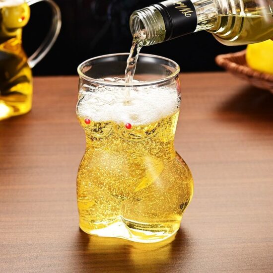 650ml thickened borosilicate glass beer glass with handle, ergonomic design