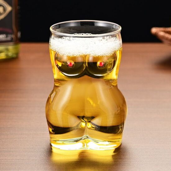  650ml thickened borosilicate glass beer glass with handle, ergonomic design