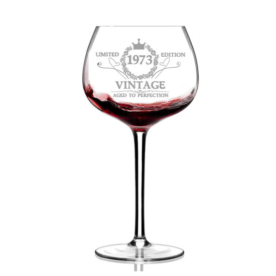 Burgundy crystal wine glass for red wine, beer, and whiskey