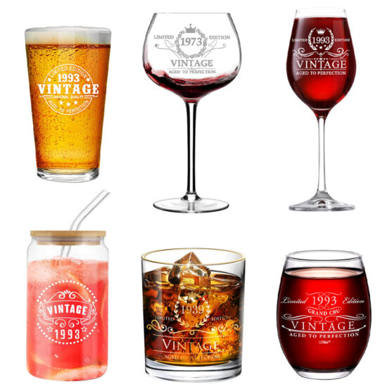Burgundy crystal wine glass for red wine, beer, and whiskey