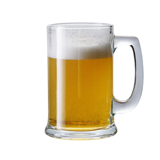 Creative thick cartoon glass beer mug with handle for draft beer and juice