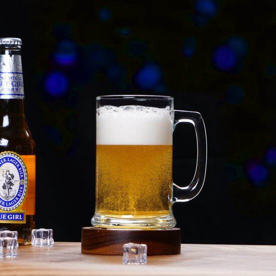Creative thick cartoon glass beer mug with handle for draft beer and juice