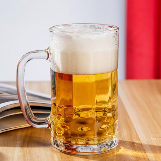Clear Thick Beer Glasses with Handle for Juice and Tea – Trendy TikTok Style