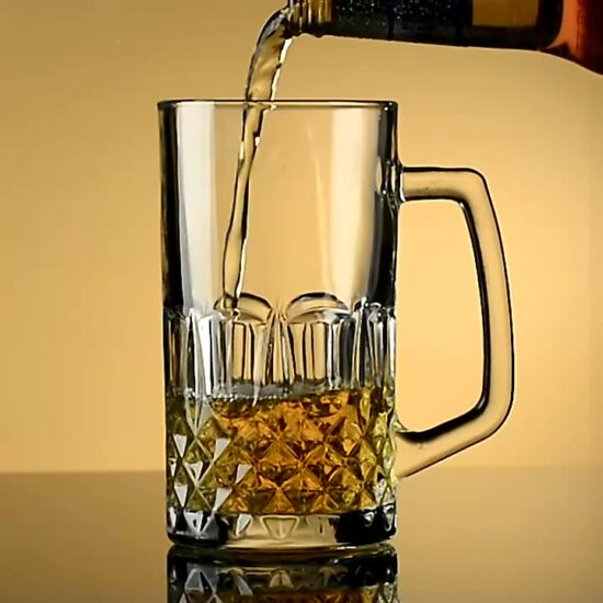 Clear Thick Beer Glasses with Handle for Juice and Tea – Trendy TikTok Style