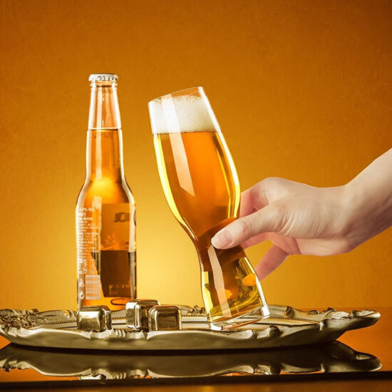 Classic custom funny beer glasses in various shapes for Pilsner and events