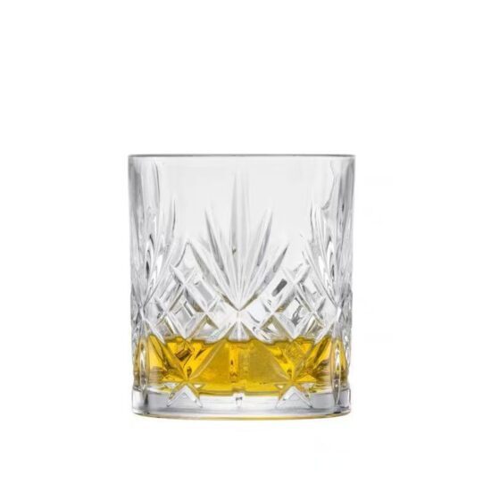 Premium crystal whiskey and beer glass with ROCK-style design