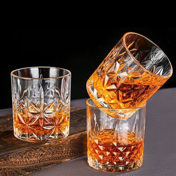 Premium crystal whiskey and beer glass with ROCK-style design