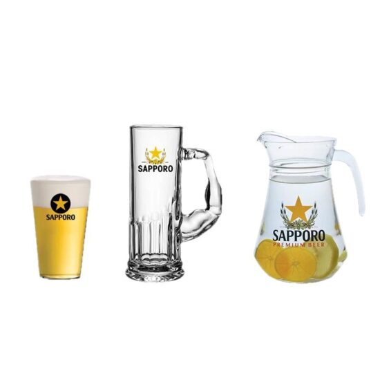 SAPPORO black label large capacity craft beer glass mug