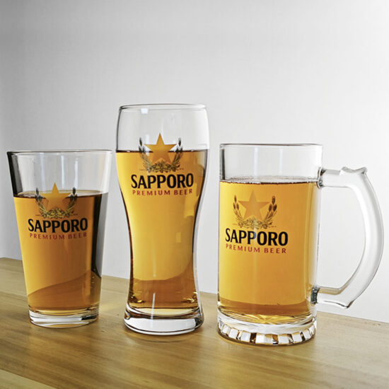 SAPPORO black label large capacity craft beer glass mug