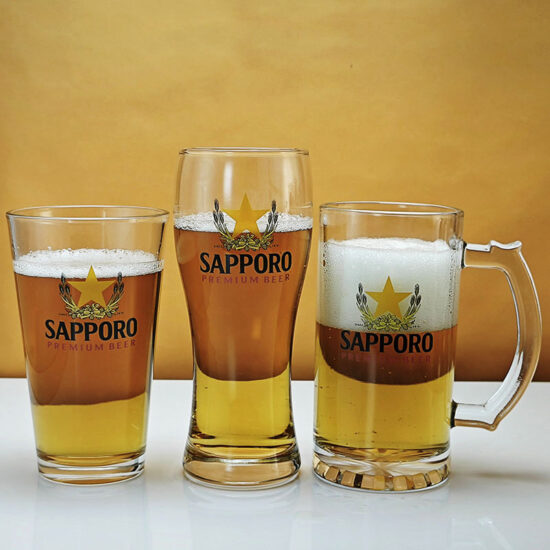 SAPPORO black label large capacity craft beer glass mug